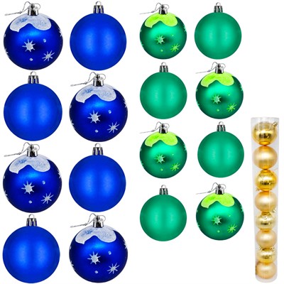 Елочный набор Шары 7см, 8 шт EL-885918-7 цв. в асс. - фото 62801034