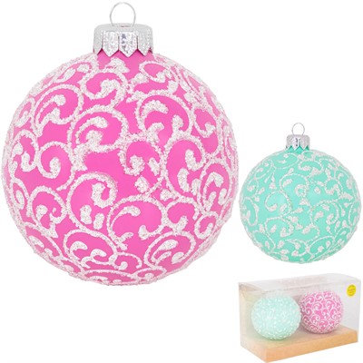 Елочный набор №13 из 2 шаров, серия "ВС", 85 мм КН-85-2013 - фото 62801075