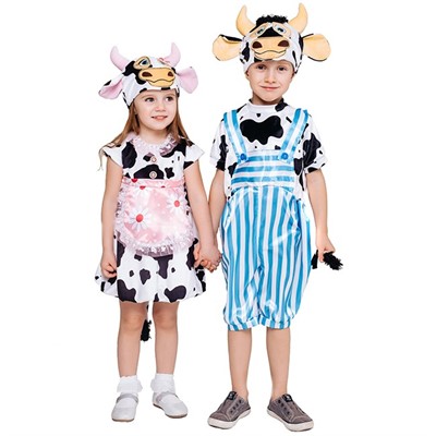 Карнавальный костюм Коровка Зорька р.104-52 /текстиль/Пуговка/ - фото 62801086