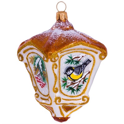 Елочное украшение Фонарь Птичка Н 83мм С2282 - фото 62801108