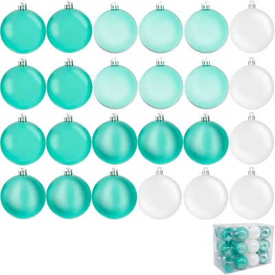 Елочный набор Шары белый, бирюза 7см, 24 шт SYQA-0123016 - фото 62801115