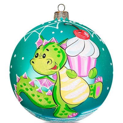 Шар 80 мм Дракон с пирожным - фото 62801123