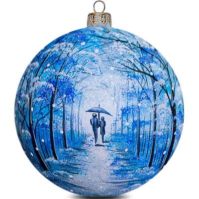 Шар 100мм Прогулка зимой - фото 62801135