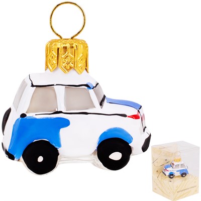 Елочное украшение Полицейская машина мини серия ВС h-4 см ФУП-1897/19 - фото 62801163