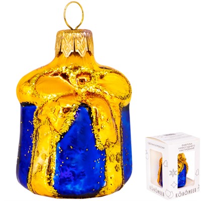 Елочное украшение Подарок синий h-6 см ФУ-167/7 - фото 62801190