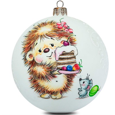 Шар 100 мм Ежик с тортом - фото 62801220