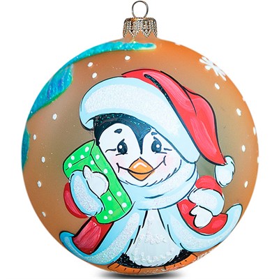 Шар 80 мм Пингвин-Мороз - фото 62801222