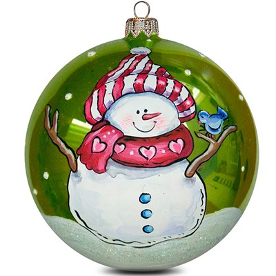 Шар 80 мм Влюбленный снеговик - фото 62801228