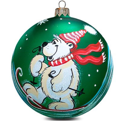 Шар 80 мм Мишка на лыжах - фото 62801229