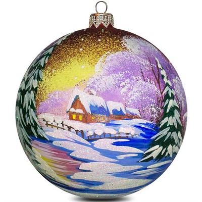 Шар 100 мм В снежной бахроме - фото 62801232