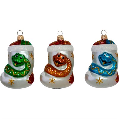 Елочное украшение Игрушка (змея на валенке) С838 - фото 62801240