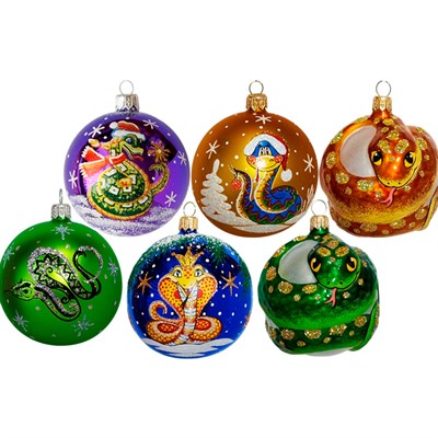 Шар 75мм Зодиак Змея С863 - фото 62801245