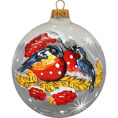 Шар 100мм Пара снегирей КУ-100-213015 - фото 62801247