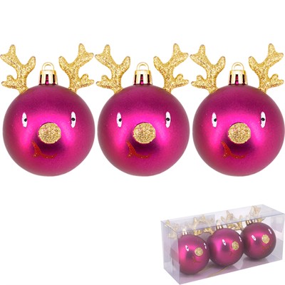 Елочный набор Шары цвет в асс. 3шт. в кор. FG240519082Q - фото 62801257