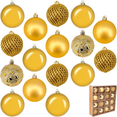 Елочный набор Шары золото 6см, 16шт FG240519134Q - фото 62801399