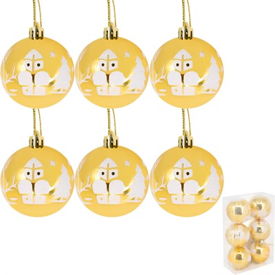 Ел.набор Шары золото 6см 6 шт FG250327429C-2 - фото 62801558