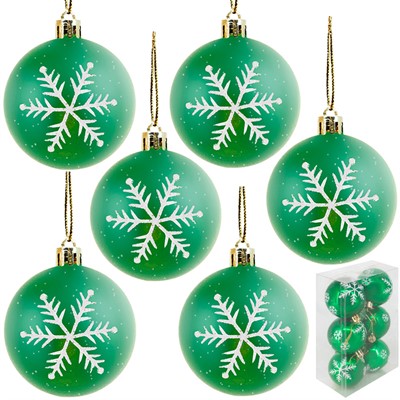 Ел.набор Шары зеленый 6см 6 шт FG250327433C-1 - фото 62801561