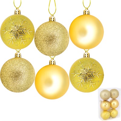 Ел.набор Шары золотой 6см 6 шт FG250327494C - фото 62801619