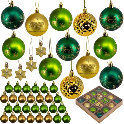 Ел.набор Шары золотой и зеленый 44 шт 3-6см FG250327371C - фото 62801629