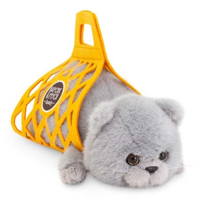 Кот Барсик в сумке серый 56 см B1002/56 - фото 62801734