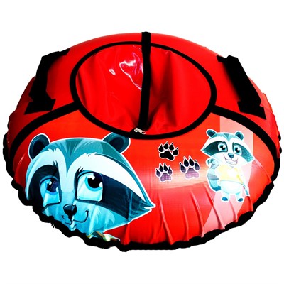 Тюбинг для катания 105см. Енот на красном 15-107П/3К (ЕК) - фото 62801754