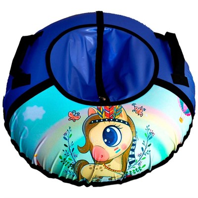 Тюбинг для катания 105см. Лошадка на синем 15-107П/3К (ЛС) - фото 62801755