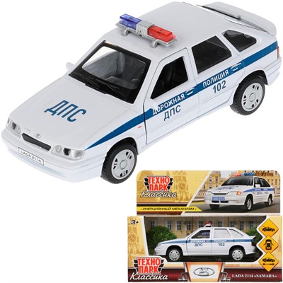 Модель 2114-12POL-WH LADA -2114 "SAMARA" Полиция белый Технопарк в коробке - фото 62802478
