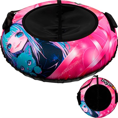 Тюбинг для катания 90 см Dvizhok Оксфорд аниме2 молния на клапане + камера + коробка - фото 62803196