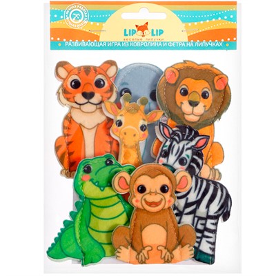 Кукольный Пальчиковый театр Животные Африки фетр LIP1381 - фото 62803471