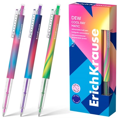 Ручка шариковая автомат синяя Dew Matic Cool Ray 0.7 61089 /Erich Krause/ - фото 62803487