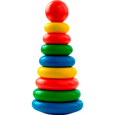 ДеревяннаяПирамидка 9 деталей П-09 - фото 62803660