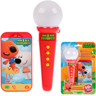 Набор Телефон и микрофон Ми ми мишки 6песен HT587-R - фото 62804244