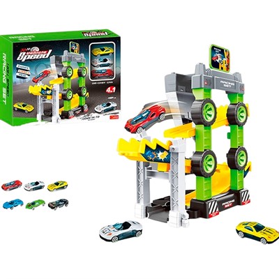 Автотрек 986 с набором машин в кор. - фото 62804457