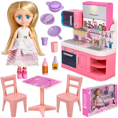 Кукла малышка RR017 на кухне с аксесс. в кор. - фото 62804515