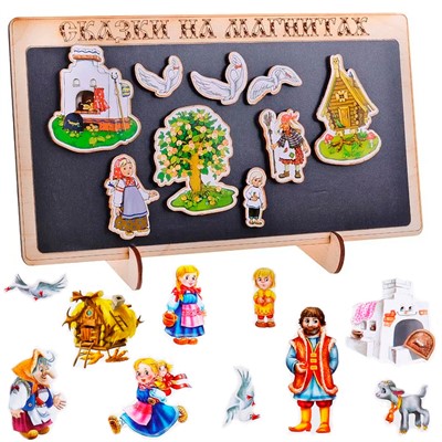 Деревянная сказка на магнитах Гуси лебеди К-0543/9 - фото 62804815