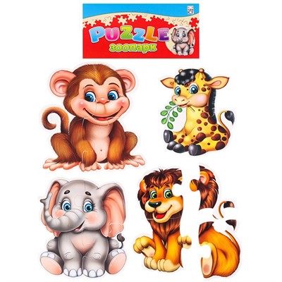 Пазл мягк. для малышей Зоопарк П-5418 - фото 62804899