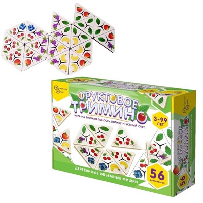 Дер. Фруктовое тримино (треугольное домино) 8343 - фото 62804905