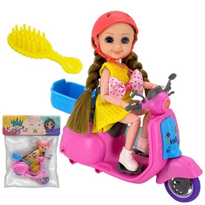 Кукла малышка Miss Kapriz YS53829 с мопедом в пак. - фото 62804939