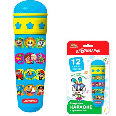 Микрофон "Караоке с мультяшками" 4680019287393 - фото 62805302