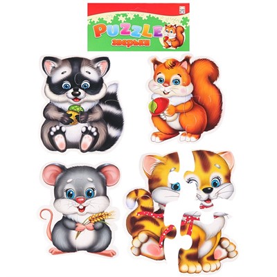 Пазл мягк. для малышей Зверьки П-5421 - фото 62805653