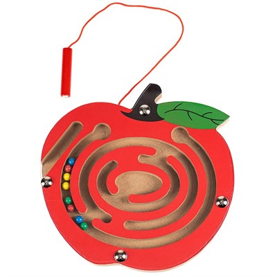Деревянный лабиринт с шариками Яблоко 15х14,5 AN02782 - фото 62805656