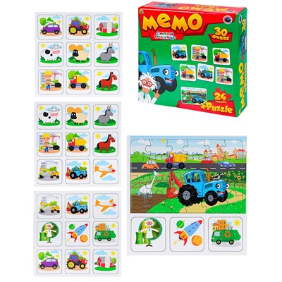 Игра Синий трактор Мемо+Пазл 24 эл. ИН-5778 - фото 62805666