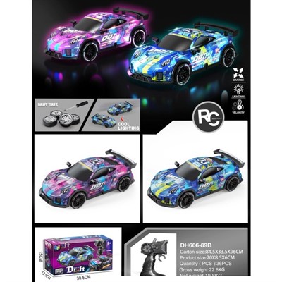 Машина на радиоуправлении MKDH666-89B подсветка, сменные колеса в кор - фото 62806047