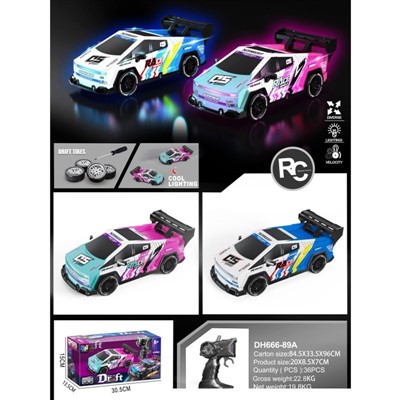 Машина на радиоуправлении MKDH666-89A подсветка, сменные колеса в кор - фото 62806060