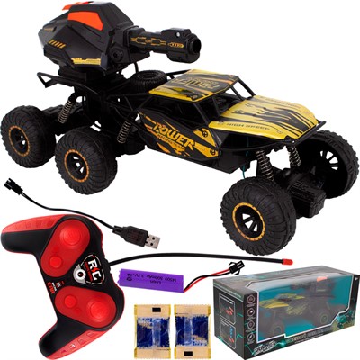 Машина на радиоуправлении Young Racer MK338-76 Боевой вездеход, стреляет водными пулями, желтый в кор. - фото 62806280