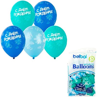 Шар 14" Шелкография пастель С ДР Самолеты 25 шт 1103-1763 /цена за упак/ - фото 62806711