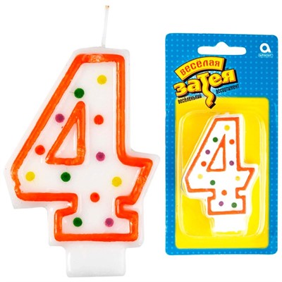 Свечи для торта цифра 4 7,6см 1502-0143 /12/ - фото 62806791
