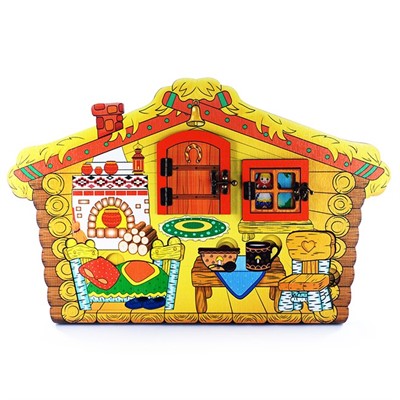 Деревянный Бизиборд Три медведя с элементами 3D театра настольный 7971 - фото 62806806