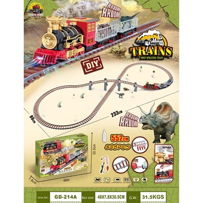 Железная дорога GD-214A с дымом в коробке - фото 62807114