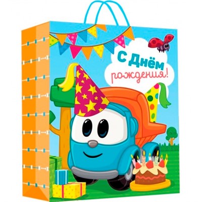 Пакет Чудо праздник глянцевый Грузовичок Лева ml 22*31*10 см PML-111238-GL - фото 62807674
